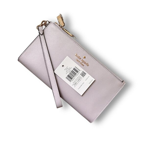 Kate Spade Madison KC588 Lavender Leather Double Zip Wallet Wristlet Purse NWT - Picture 8 of 11